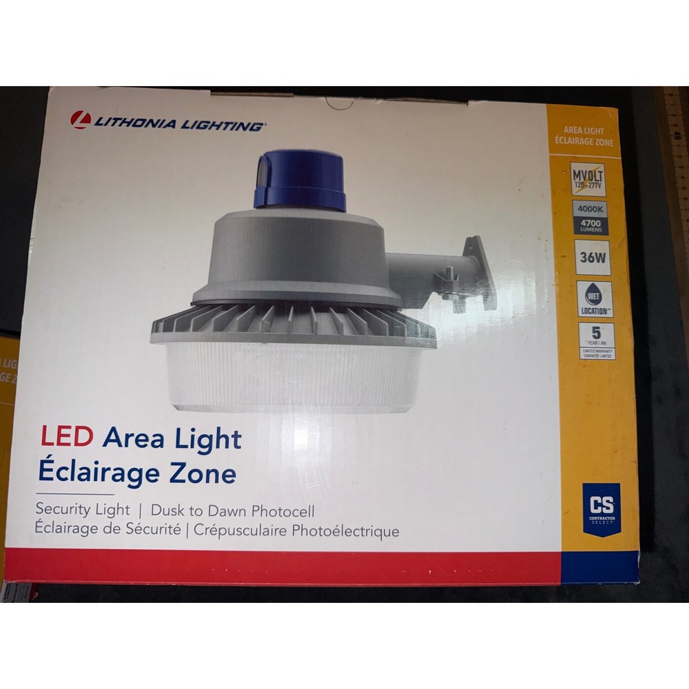 Lithonia Lighting LED Area Light Dusk‎ to Dawn Security Light with Mounting Arm